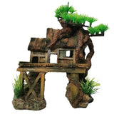 Aquarium Decorations Fish Tank Ornaments House on Terrace with Tree Root Resin Handicrafts for Betta Fish In Australia - Darrahopens