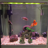 Aquarium Decorations Fish Tank Ornaments House on Terrace with Tree Root Resin Handicrafts for Betta Fish
