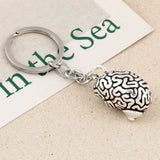 10 pcs Anatomical Brain Keychain Brain Organ Pendant Keychain 3D Neurologist For Key Holder For Doctor Women Men