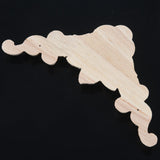 8pcs 8 x 8cm Wood Carved Corner Onlay Applique Door Cabinet Rose Unpainted European Style  thick classic taste