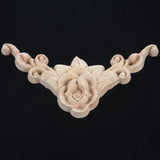 8pcs 8 x 8cm Wood Carved Corner Onlay Applique Door Cabinet Rose Unpainted European Style  thick classic taste