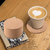 Set of 10 Cork Bar Drink Coasters - Absorbent and Reusable - 90mm, 5mm Thick Pack Round Cork Mats Cork Backing Sheets Reusable In Australia - Darrahopens