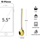 5 Pack Espresso spoons Stainless Steel Teaspoons Set for Coffee Sugar Dessert Cake Ice Cream Soup 5.3 Inch Gold In Australia - Darrahopens