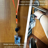 2pcs Scalable badge scroll, used for badge holder heavy-duty retractable keychain, sturdy ABS shell, with stainless steel spring coil