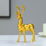 2pcs  Elk Deer Statue Couple Reindeer Figurines Resin Sculpture Living Room Home Decoration Nordic Tabletop Ornaments