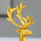 2pcs  Elk Deer Statue Couple Reindeer Figurines Resin Sculpture Living Room Home Decoration Nordic Tabletop Ornaments
