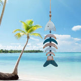 Nautical Fish Pendant Beach Theme Ornament Bones Supplies Art Crafts for Wall Hanging Farmhouse Wall Decorations Bathroom Party