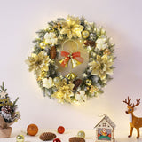Golden Bell Front Door Artificial Christmas Wreath Pinecone Cotton Golden Flowers Indoor and Outdoor Farmhouse Home Decoration In Australia - Darrahopens