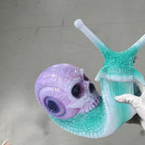 Halloween Scary Snail Sculptures,Garden Home Decoration Model Yard Lawn Figurine Outdoor Housewarming Decor