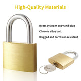 Solid Brass Padlock with Key, Small Pad Lock with Key, Storage Lock Shackle for Locker Outdoor Indoor Use