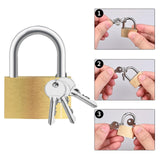 Solid Brass Padlock with Key, Small Pad Lock with Key, Storage Lock Shackle for Locker Outdoor Indoor Use