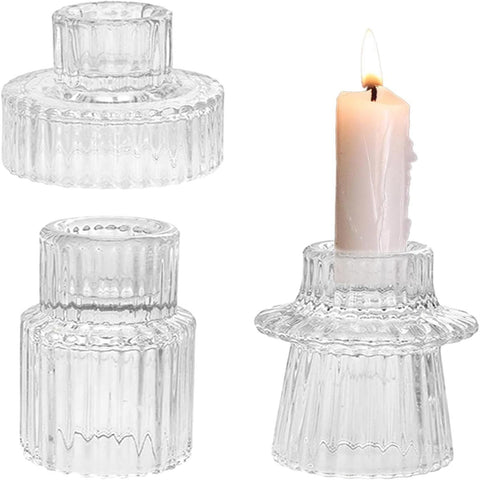 3pcs，Glass candle holder tea lamp candle holder, suitable for dining table center, wedding decoration, and dinner parties In Australia - Darrahopens