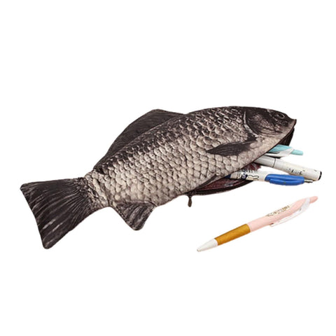 Interesting new fish shaped pencil case, soft anti fouling zipper fish coin wallet storage bag, realistic fish lead pencil case In Australia - Darrahopens