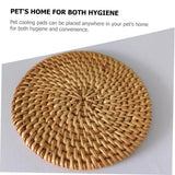 2pcs handmade straw rattan coasters, handmade tea cup coasters for home decoration, tea cup circular woven triangular coasters,