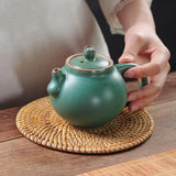 2pcs handmade straw rattan coasters, handmade tea cup coasters for home decoration, tea cup circular woven triangular coasters,