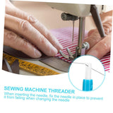 Blue sewing machine threading device, sewing machine needle insertion device, automatic threading device, tool embroidery process