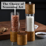 2pcs  Advanced Acrylic Salt and Pepper Grinder, Wooden Pepper Grinder, Durable Ceramic Grinder with Adjustable Thickness for Grinding In Australia - Darrahopens