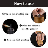 2pcs  Advanced Acrylic Salt and Pepper Grinder, Wooden Pepper Grinder, Durable Ceramic Grinder with Adjustable Thickness for Grinding In Australia - Darrahopens