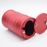 Aluminum Alloy Car Ashtray Car Interior Fittings with Spin Lid Portable Oil Drum Design for Most Car Cup Holder,Red