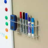 Wall-Mounted Acrylic Dry Erase Marker Holder, 6 Slot Clear Eraser Marker Organizer For Office School Home