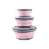 Portable Silicone Collapsible Travel Bowl Foldable Salad Bowl Silicone Food Storage Container with Lid for Outdoor Travel, 3PCS In Australia - Darrahopens