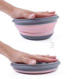 Portable Silicone Collapsible Travel Bowl Foldable Salad Bowl Silicone Food Storage Container with Lid for Outdoor Travel, 3PCS In Australia - Darrahopens