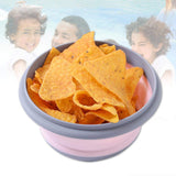 Portable Silicone Collapsible Travel Bowl Foldable Salad Bowl Silicone Food Storage Container with Lid for Outdoor Travel, 3PCS