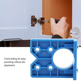 35mm Plastic Hinge Hole Positioner Locator Door Cabinet Drilling Jig Guide Opener Woodworking Punching Tool Blue