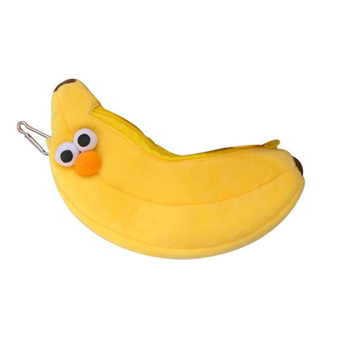2pcs，Cute novel funny face simulation food fruit chicken leg banana figure soft padded top coat zipper pencil case