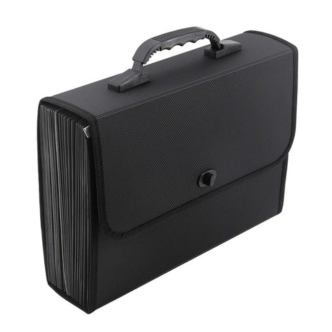 Extended file manager leather organ bag 26 compartment portable organ bag multi layer folder large capacity