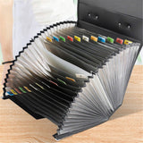 Extended file manager leather organ bag 26 compartment portable organ bag multi layer folder large capacity