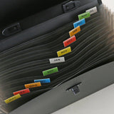 Extended file manager leather organ bag 26 compartment portable organ bag multi layer folder large capacity