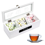 Compartments Bamboo System Tea Bag Storage Box Jewelry Organizer Tea Box Organizer Wood Sugar Packet Container In Australia - Darrahopens