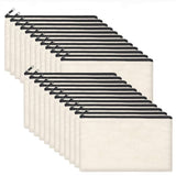 24pcs DIY Craft Canvas Zipper Bag Blank Makeup Bag, Student Blank Canvas Pen Bag Stationery Storage Bag Cotton Zipper Makeup Bag In Australia - Darrahopens