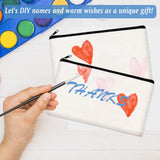 24pcs DIY Craft Canvas Zipper Bag Blank Makeup Bag, Student Blank Canvas Pen Bag Stationery Storage Bag Cotton Zipper Makeup Bag In Australia - Darrahopens