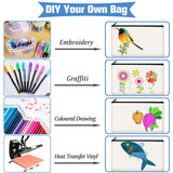 24pcs DIY Craft Canvas Zipper Bag Blank Makeup Bag, Student Blank Canvas Pen Bag Stationery Storage Bag Cotton Zipper Makeup Bag In Australia - Darrahopens