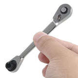 Mini Double Head Fast Ratchet Wrench Ratchet Wrench Bit Fast Socket Wrench Screwdriver Screwdriver Tool, Silver
