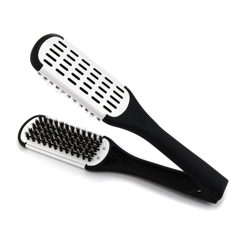 Double Sided Brush Clamp Straightener Hair Straightening Comb Styling Tools for Smoothing and Straight Hair Styles