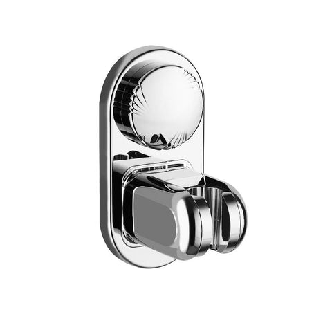 Adjustable Vacuum Suction Cup Shower Head Bracket Without Drilling Wall Mounted Shower Wand Holder for Bathroom Silver