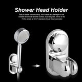 Adjustable Vacuum Suction Cup Shower Head Bracket Without Drilling Wall Mounted Shower Wand Holder for Bathroom Silver