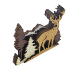 Desktop decoration, wooden crafts, forest wood carving, landscape creativity, home decor, deer wood multi-layer crafts, ornaments