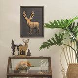 Desktop decoration, wooden crafts, forest wood carving, landscape creativity, home decor, deer wood multi-layer crafts, ornaments