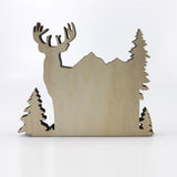 Desktop decoration, wooden crafts, forest wood carving, landscape creativity, home decor, deer wood multi-layer crafts, ornaments