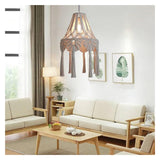 woven cotton rope ceiling lampshade, farmhouse countryside style bedroom living room dining room kitchen pendant light