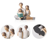 Hand-Painted Figures Gifts for Parent or Daughter, Family Sculpture for Shelf Decor Desktop Home Bedroom Living Room Decoration