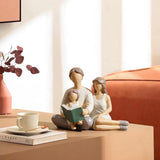 Hand-Painted Figures Gifts for Parent or Daughter, Family Sculpture for Shelf Decor Desktop Home Bedroom Living Room Decoration