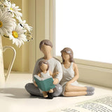 Hand-Painted Figures Gifts for Parent or Daughter, Family Sculpture for Shelf Decor Desktop Home Bedroom Living Room Decoration