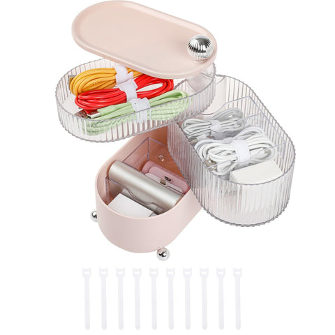 360 ° rotating hair accessory organizer, bathroom headband container, jewelry storage box, earring holder B, durable