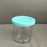 Dishwasher washable, colored lid, transparent/gray/stone gray/pink/water green ice cream storage jar In Australia - Darrahopens