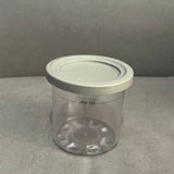 Dishwasher washable, colored lid, transparent/gray/stone gray/pink/water green ice cream storage jar